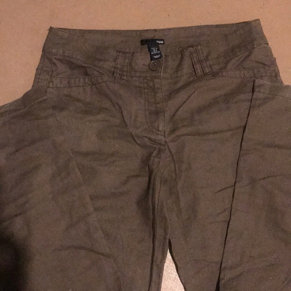 2 for $15/ H&M Brown linen wide leg pants